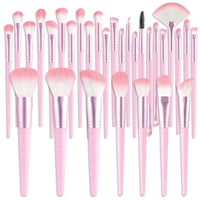 Sada 30 ks profesionálních štětců na make-up Měkké syntetické štětce pro make-up tvářenky Contour Eyeshadow Full Face Kosmetické nástroje