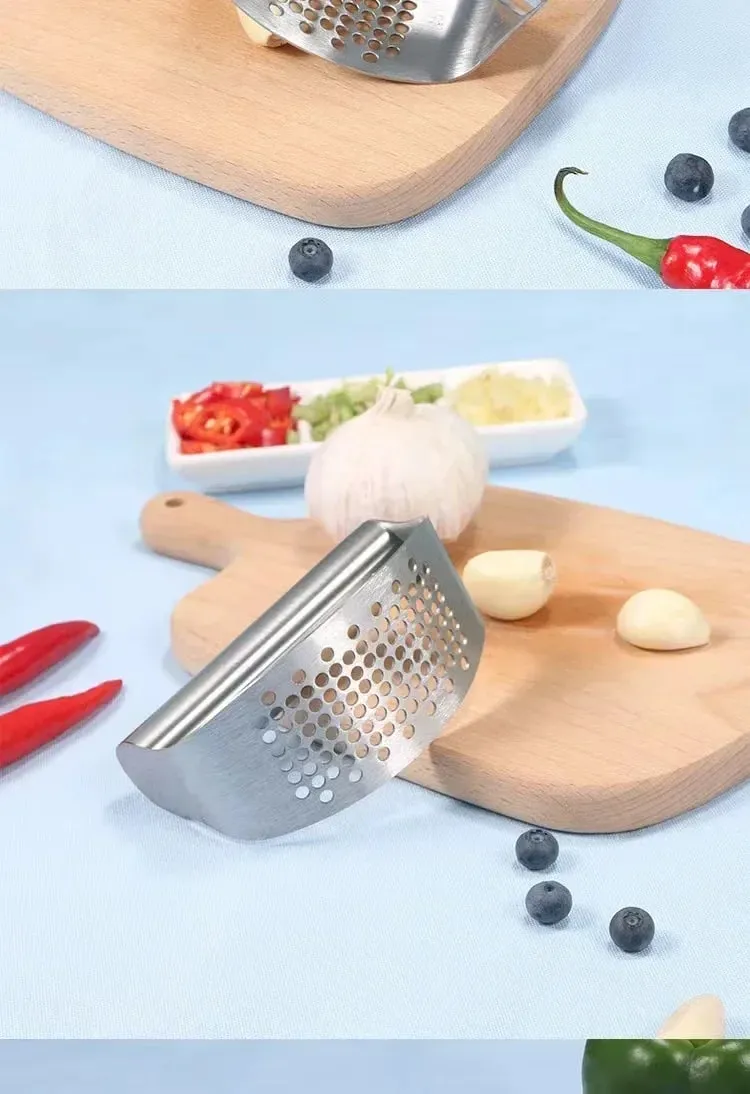 Manual Stainless Steel Garlic Mincer Garlic Crusher Press For Fruit Vegetable Kitchen Gadget Manual Food Processors — image 9
