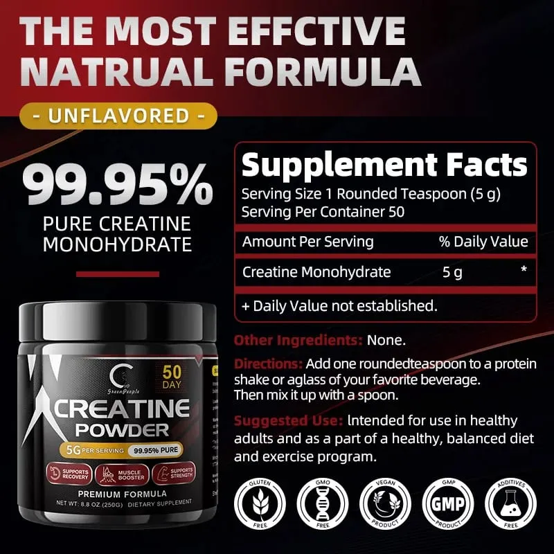 Creatina in polvere pre allenamento per uomini e donne - Supporto alle prestazioni cognitive e all'esercizio fisico - Certificato NSF per lo sport - 150 grammi — image 2