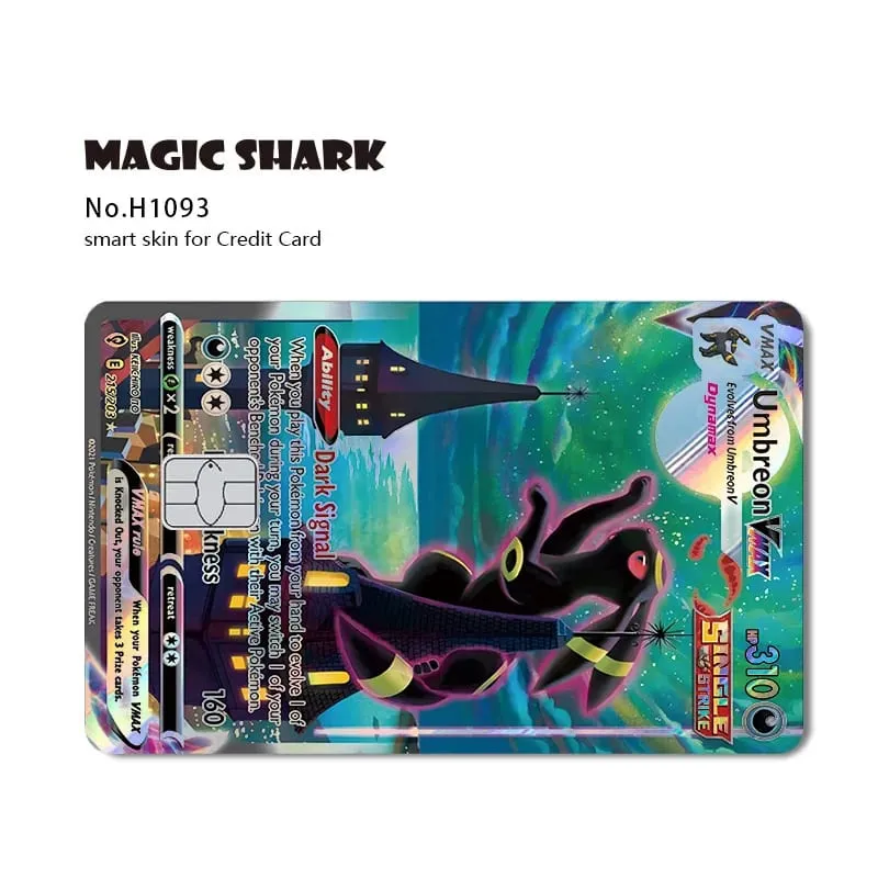 ماجيك القرش ميو تشاريزارد EX Eevee Gengar بيكاتشو TCG بطاقة ثلاثية الأبعاد ليزر الجلد لاصق غشائي لبطاقة الائتمان البنك — image 31