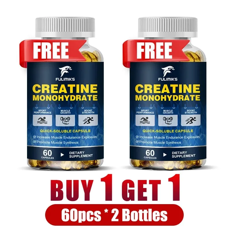 Buy 2 Get 2 Free! Premium Creatine Monohydrate Capsules Support Muscle Growth Strength Gains & Exercise Performance Men — image 9