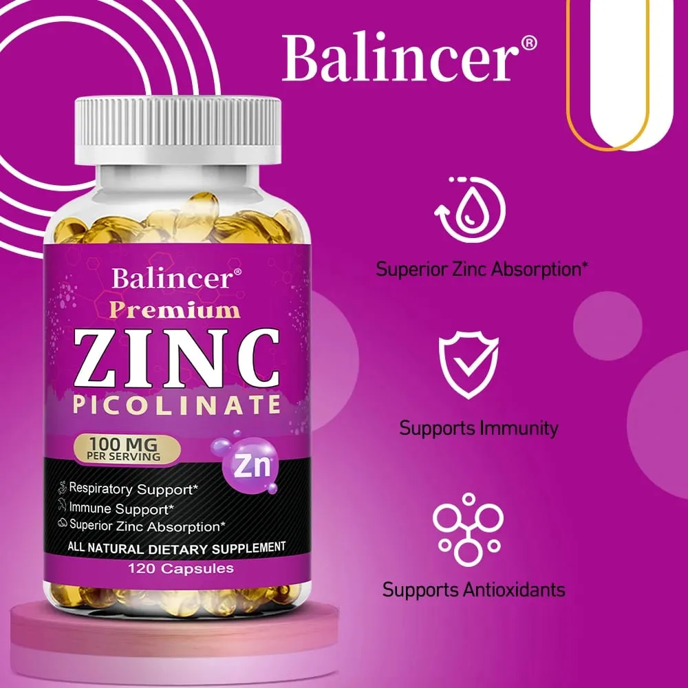 Zinc Picolinate 100 Mg - Superior Zinc Absorption Boosts Immune Support Sleep & Energy Supports Respiratory Health — image 2