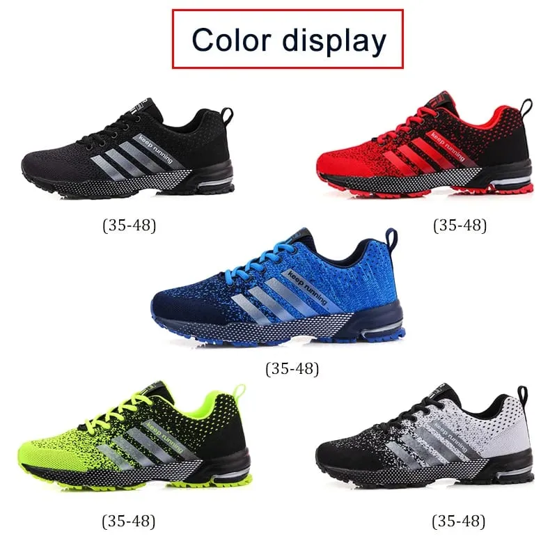 รองเท้าผ้าใบผู้หญิงใหม่BreathableสบายๆสบายStable Shock Absorption Lightผู้หญิงกีฬารองเท้าขนาด 48 รองเท้าผู้ชายวิ่งรองเท้า — image 2