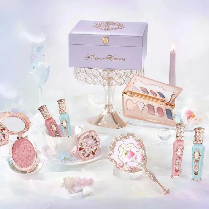 Flower Know ストロベリー ロココ オールインワン ギフトセット メイクアップ キット フル プロフェッショナル ガーデン ミラー ブラッシュ パウダー リップ クリーム Flowerknows