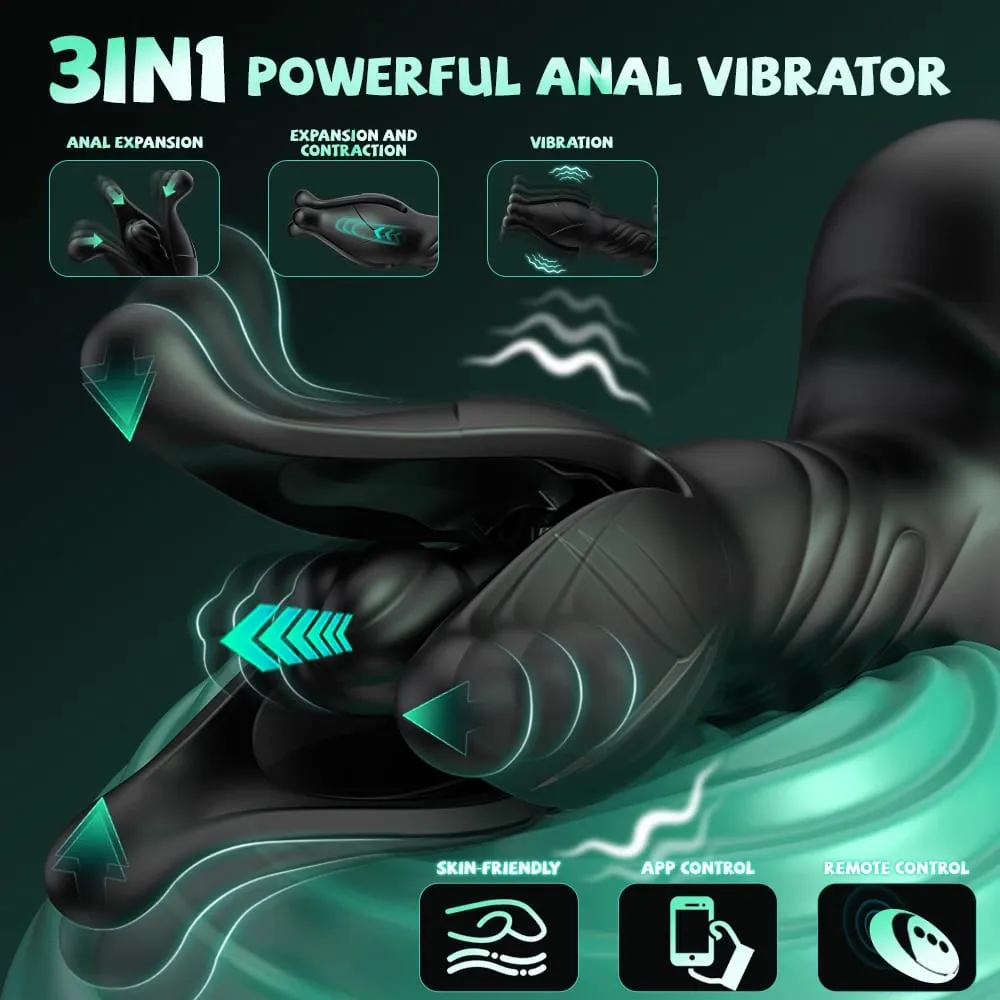 Tension Shock sbattimento spinta Butt Plug vibratore anale massaggiatore della prostata giocattolo anale APP telecomando doppio controllo giocattoli del sesso per gli uomini — image 4