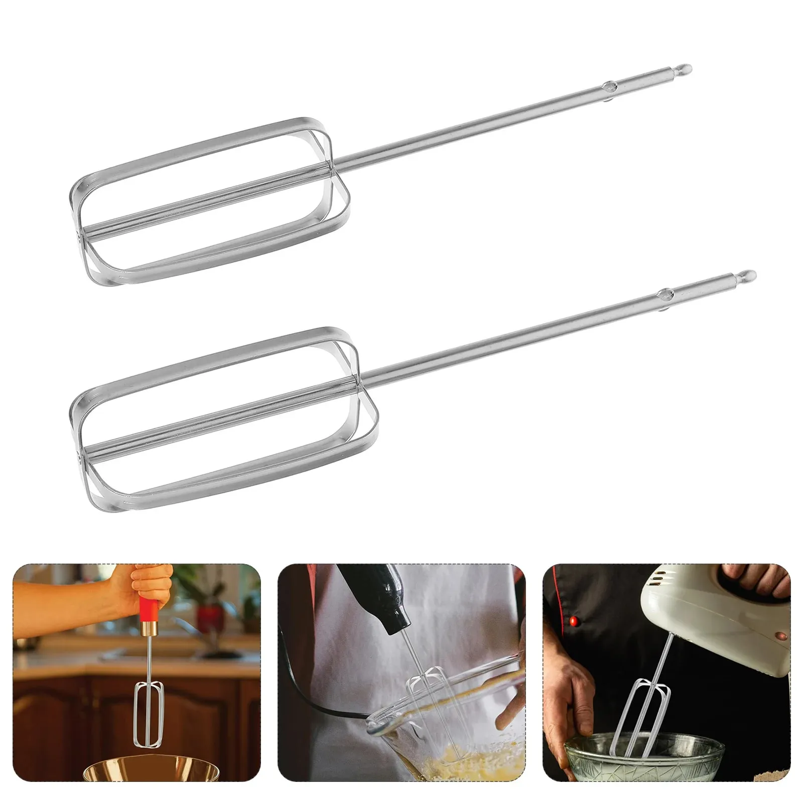 2 Pcs Stainless Steel Hand Mixer Attachments Beaters Hand Mixer Beaters Attachments Replacement Parts For Kitchen