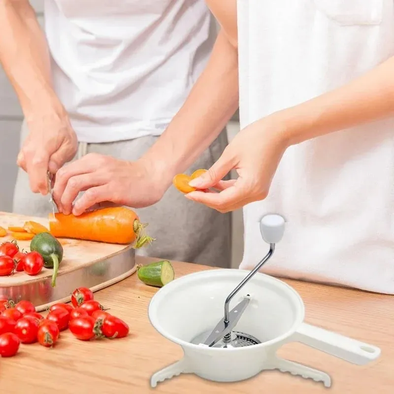 3개의 그라인딩 디스크가 장착된 식품 수동식 그라인더 토마토 소스 감자 매시에 적합한 과일 야채 식품 분쇄기