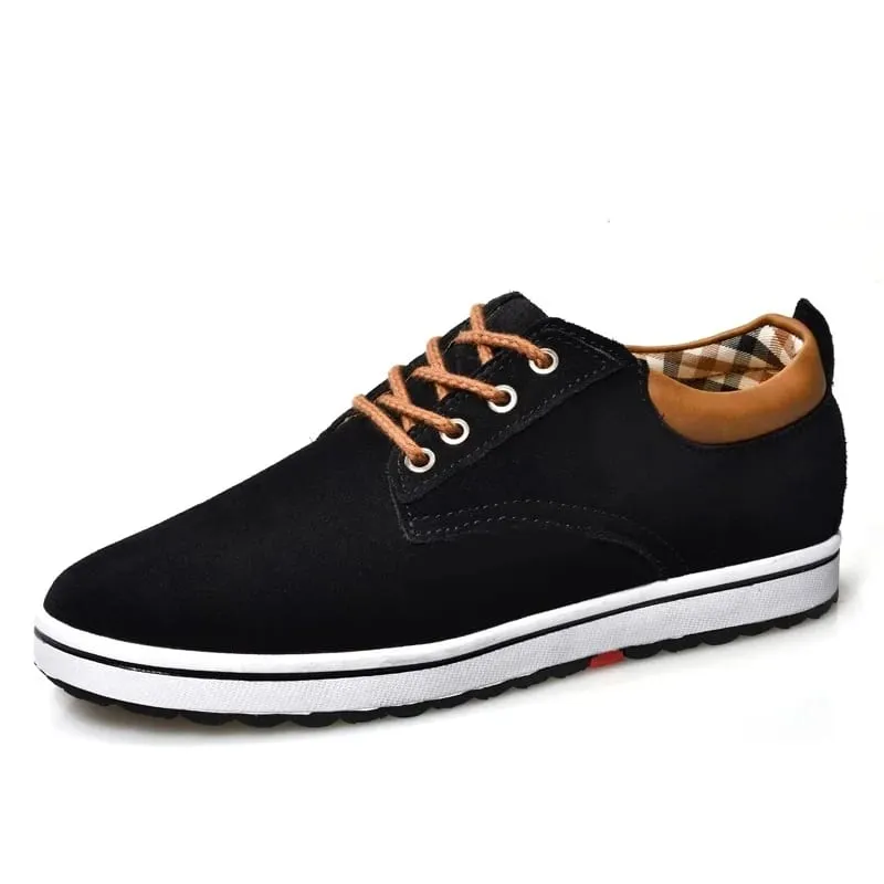 Booster Shoes Lift Men รองเท้าผ้าใบเสริมส้นเพิ่มความสูงพื้นรองเท้า 6CM Sport Black Blue Brown
