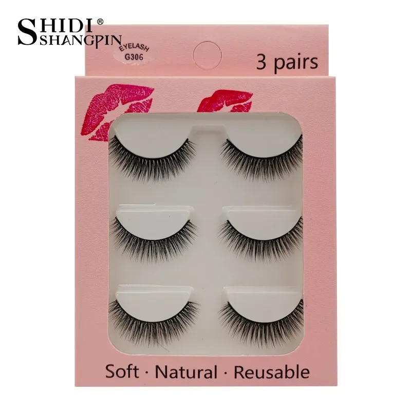 Faux Cils 3 paires de Faux Cils naturels longs en vison 3D, doux, moelleux, vaporeux, faits à la main, outils de maquillage pour les yeux, Maquiagem — image 21
