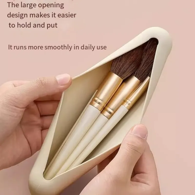 Silicone Cosmetic Brushes Storage Bag Travel Makeup Brush Pouch Portable Waterproof Make Up Sponge Organizer Case Beauty Tools