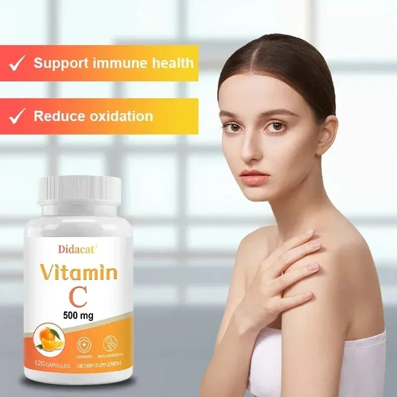 Vitamin C 500 mg 120 Capsules - High Absorption Antioxidant Supplement Immune System and Collagen Supplement Non-GMO — image 4