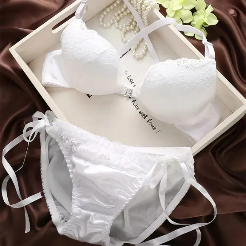Ensemble de soutien-gorge sexy en dentelle avec boucle avant, dos nu, lingerie réglable — image 8