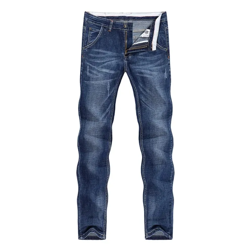Jeans Men Summer 2024 Thin Blue Slim Straight Denim Pants Casual Fashion Men's Trousers Full Length Cowboys Man Homme Jean — image 8