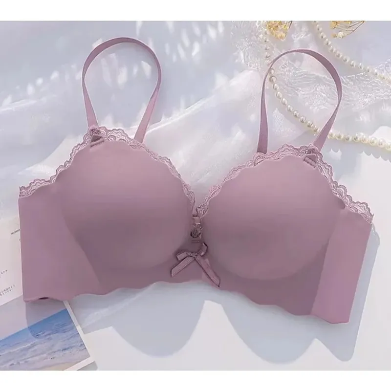 AA Cup Padded Push‑up Bra Panty Set Wireless Seamless One‑piece Lingerie Suit for Small Flat Chest Soft Daily Casual Underwear — image 17