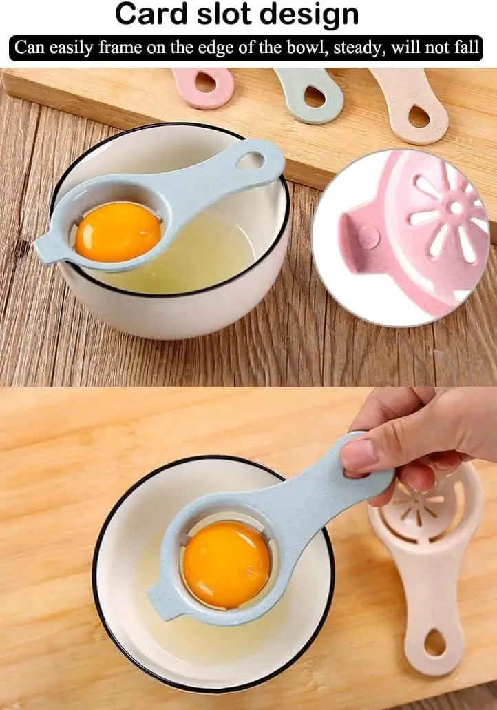 3PCS 계란 분리기 계란 노른자 흰색 분리기 계란 흰색 분리기 계란 흰자 여과기 필터 분배기 계란 분리기 도구 주방 바 — image 3