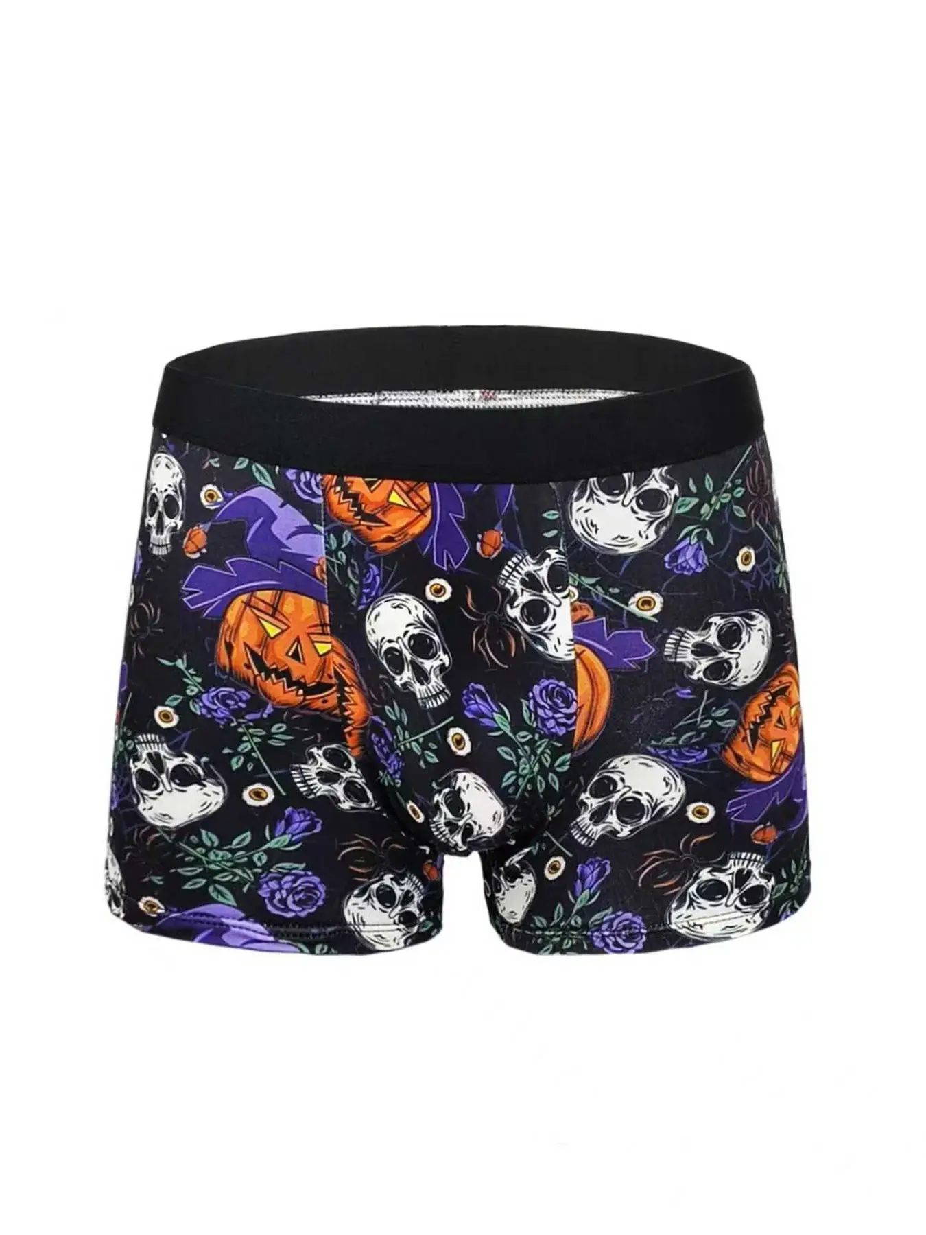 Erkek Eğlenceli Graffiti Baskılı Boxer Şort Rastgele 5 Parçalı Set, Trendy, Kişiye Özel, Rahat ve Nefes Alabilen Dört Köşe Pantolon — image 3
