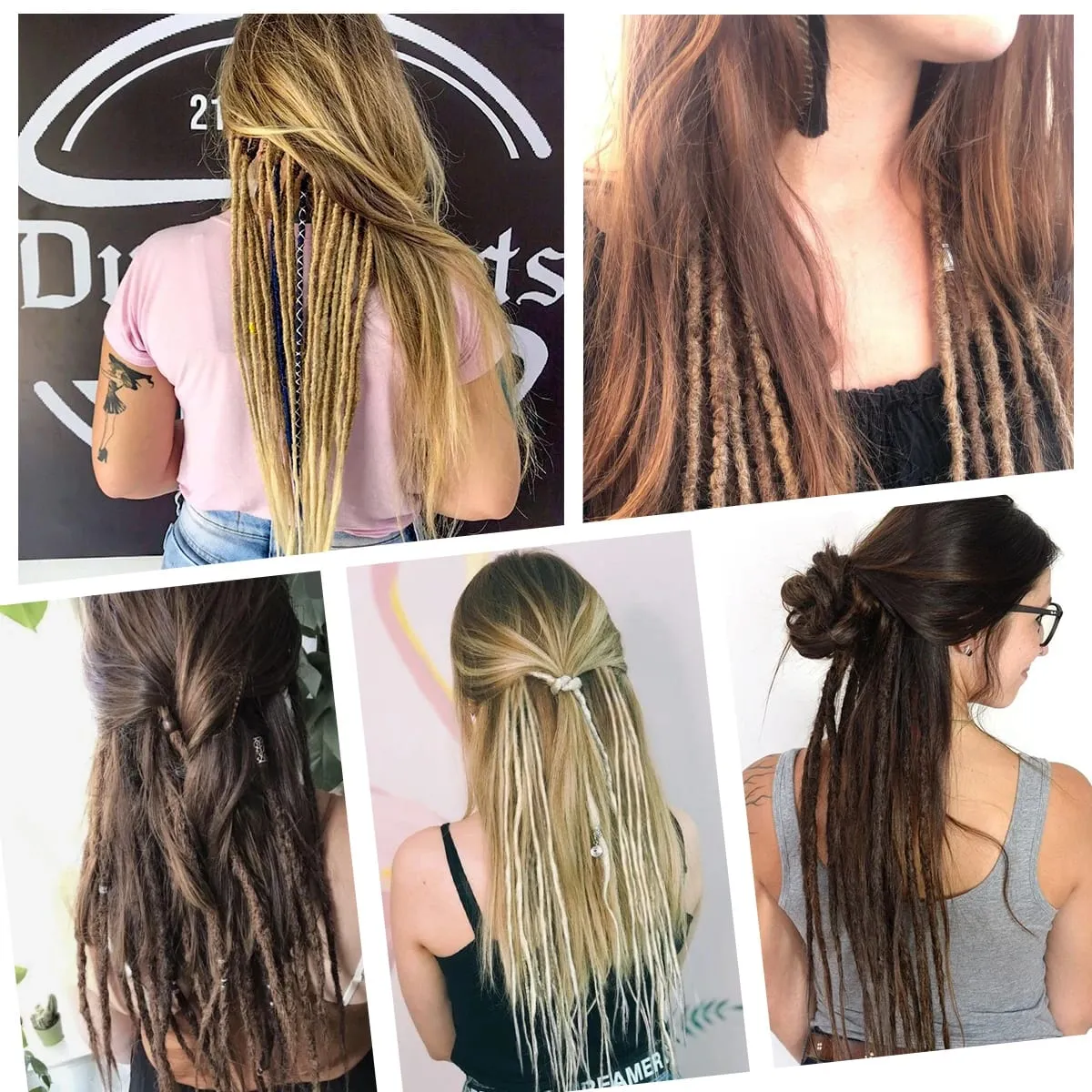 2 ชิ้นคลิปใน Braid Hair Extensions วิกผมสังเคราะห์ Dreadlock ผมชิ้น Bohemian อุปกรณ์เสริมผมสำหรับผู้หญิงทุกวัน/ปาร์ตี้ — image 7