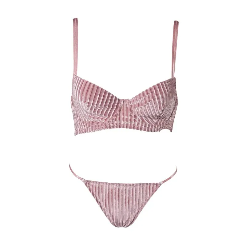 Vendita calda a forma di V con ferretto a costine reggiseno e slip da donna Set poliammide set di biancheria intima da donna reggiseno push-up e perizoma — image 8