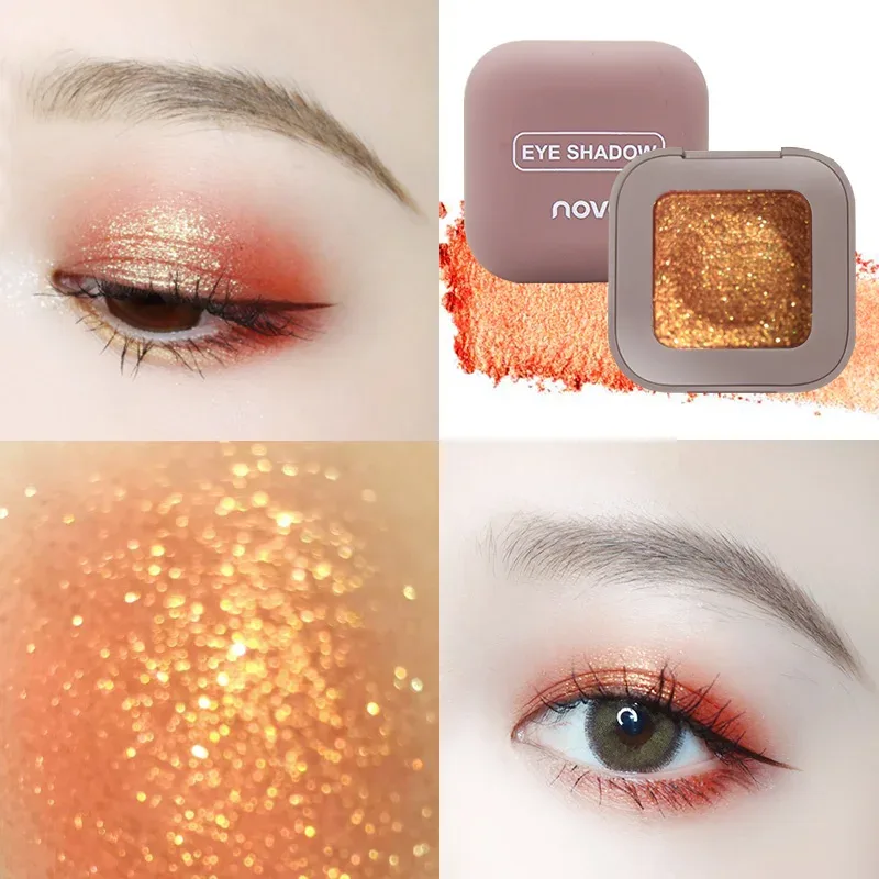 Ujung Jari Keyboard Cat Rias Eye Shadow Keren Eye Shadow Glitter 3D Eye Shadow Logam Telanjang untuk Mencerahkan Riasan Mata — image 16