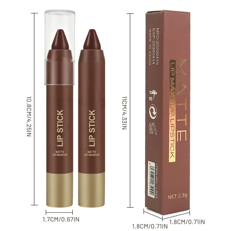 Matte Soft Mist Lip Liner Lipsticks 6 Colors Smooth and Pigmented Non-Stick Chocolate Lipsticks — image 7