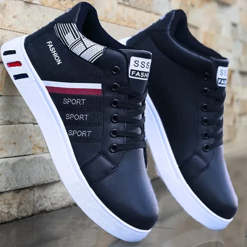 White Vulcanized Sneakers Men's Flats Comfortable Shoes Lace up Zapatillas Hombre Autumn Spring Fashion Sneakers Large Size 48 — image 3