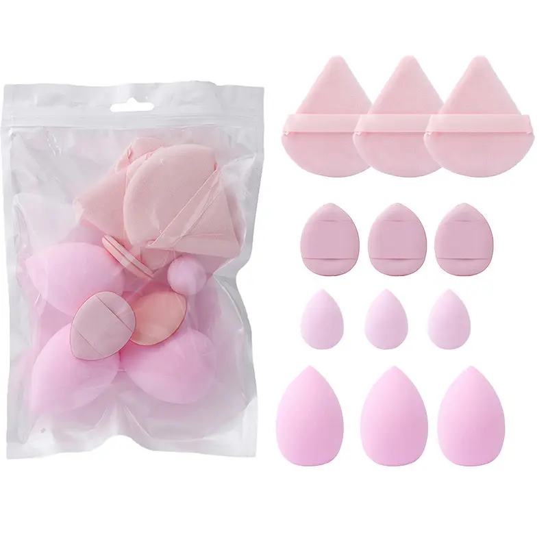 Ensemble d'éponges de maquillage douces et polyvalentes, 4Types d'outils de beauté, bouffantes de cosmétiques, sèches et humides, double usage, pour fond de teint, 12 pièces — image 1