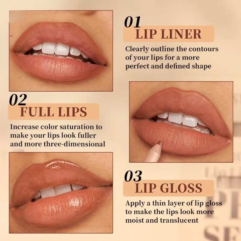 Set Pelapik Bibir Matte 12 Keping Licin dan Mudah Dipakai Pelapis Bibir Kesan Solekan Semulajadi Tidak Luntur dan Tidak Luntur