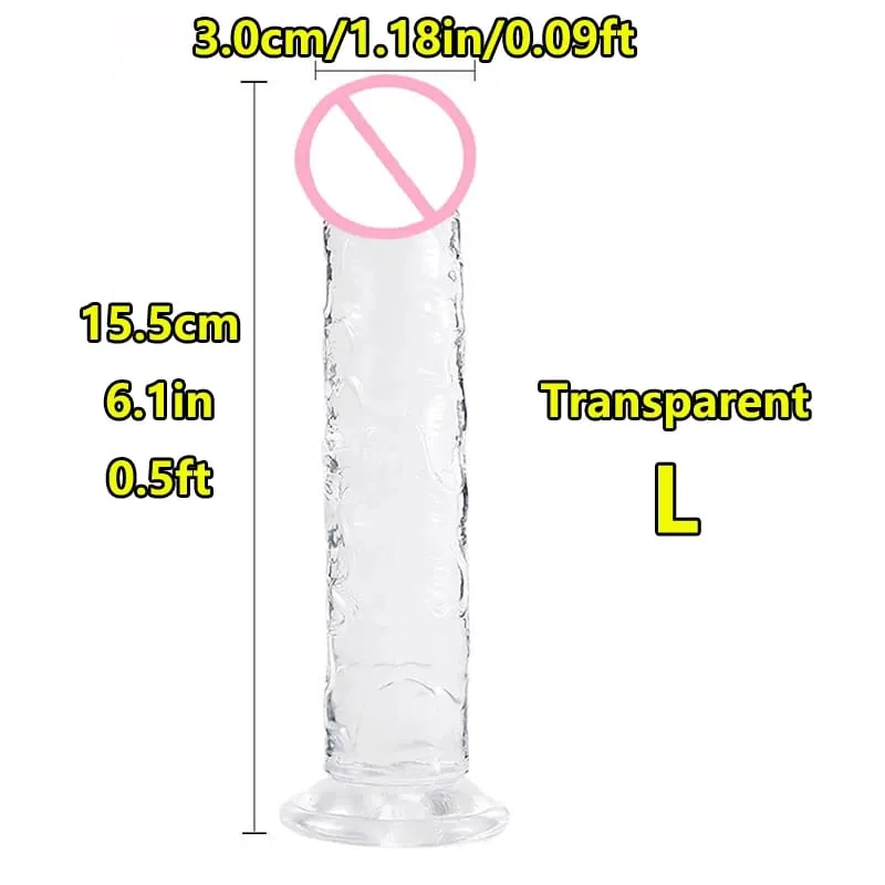 Super Cheap 7 Sizes 5 Colors Realistic Soft Jelly Dildo Suction Cup Adult Sex Toy for Women and Men Vaginal and Anal Masturbator — image 6