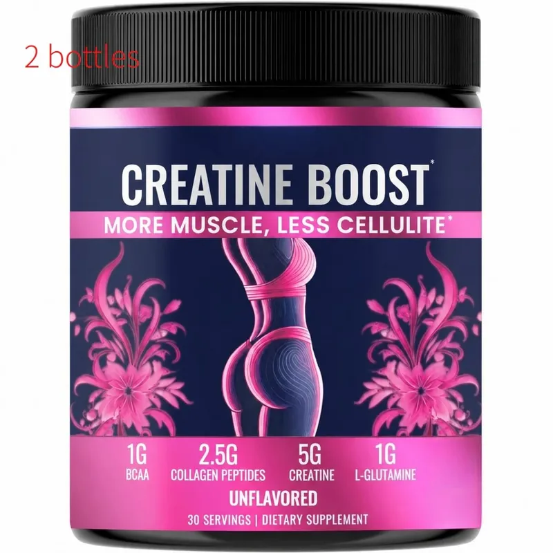 Creatine Powder for Women Booty Builder with Collagen Peptides BCAA L-Glutamine Unflavored Post-Workout Recovery Elasticity — image 8