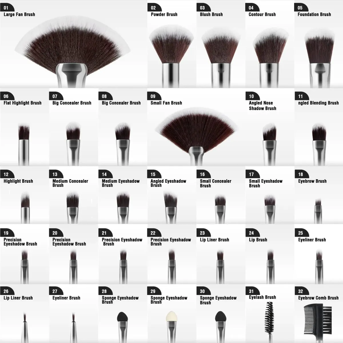 32Pc Makeup Brush Set Cosmetic Tools for Powder Eye Shadow Foundation Blush Blending Beauty Makeup Brush Kit for Makeup Starters — image 2