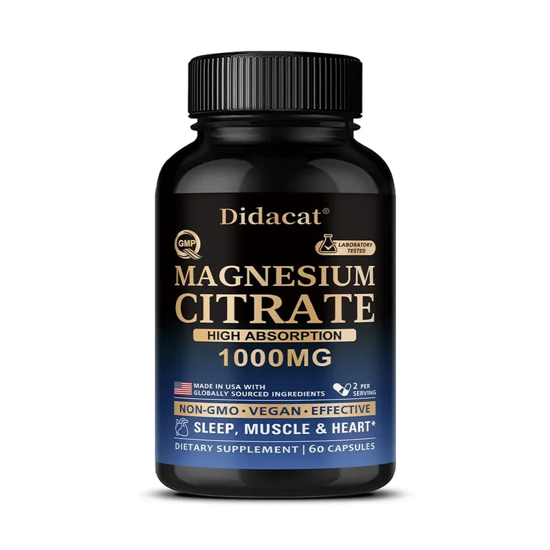 Capsule di citrato di magnesio 1000 mg Integratore ad alto assorbimento - Supporto per i muscoli del sonno e il cuore Vegano non OGM — image 10