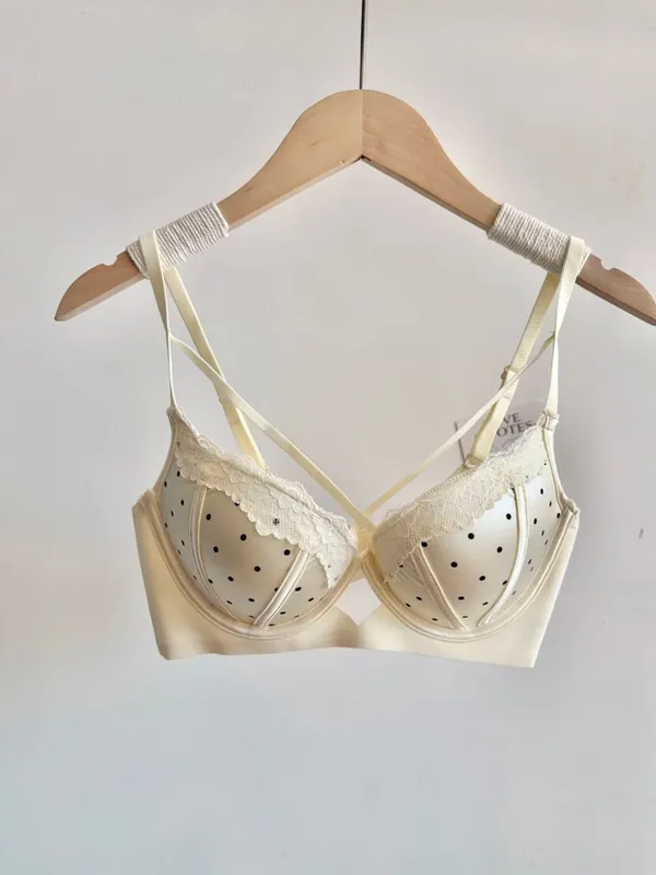 Französisches Spitzen-Push-up-BH-Set, gepunktet, kleine Körbchenformung, süße sexy erotische Dessous, Komfort-Bügel, Damen-Intimbekleidung, S-XL — image 11