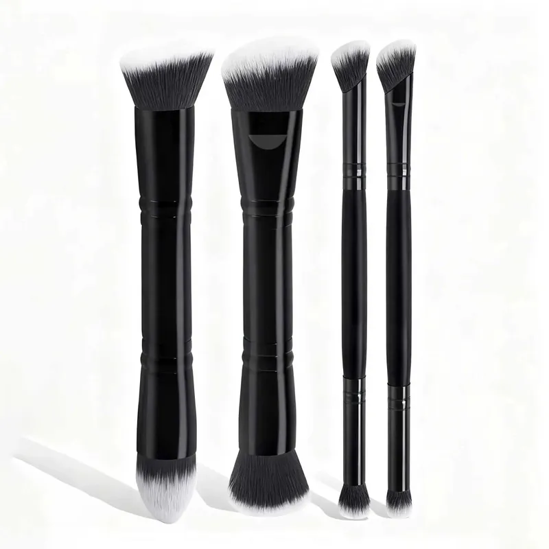 Juego de brochas de maquillaje básicas con caja, 4 Uds., base de doble punta, detalles de colorete en polvo, brochas para sombra de ojos, viajes para principiantes — image 9