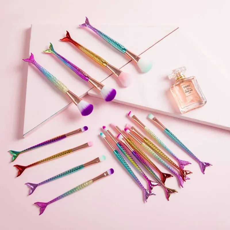 4 Set Makeup Brushes Set Cosmetic Powder Eye Shadow Foundation Blush Brush Soft Beauty Make Up Tool Maquiagem 6 Color Gradient — image 2