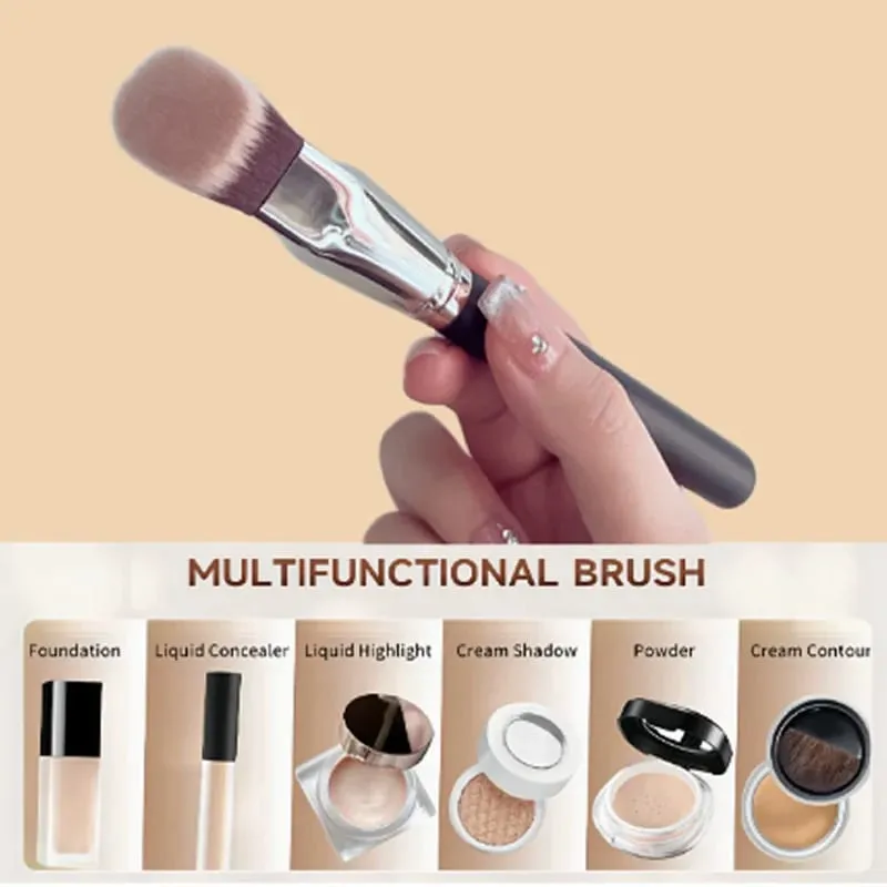 Pinceau de maquillage à tête plate biseautée, 1 pièce, pour fond de teint, Contour trapézoïdal, outils de maquillage professionnels pour débutants — image 6