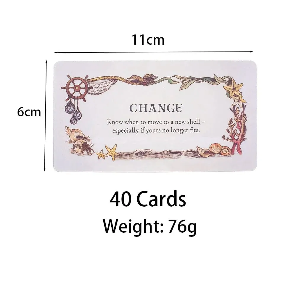 Meeresmelodien, magische Nachrichten, Wortkarten, Mini-Edition für Familientreffen, 40 Stück, 11 x 6 cm, Brettspiel, englische Version — image 5