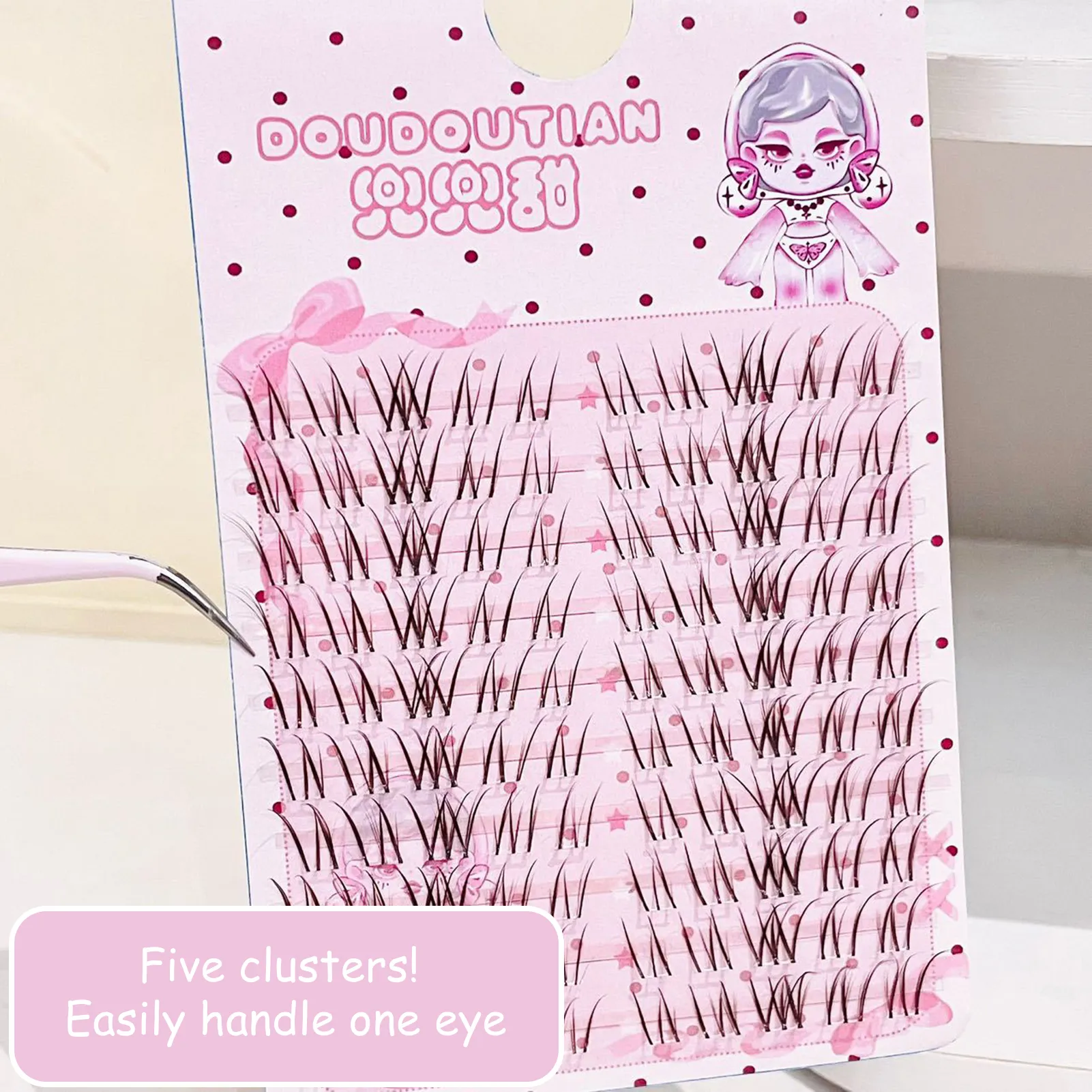 3/10 Rows Sweet Brown Wispy False Eyelashes Natural Airy Manga Style Eyelash Extension For Beginners 7-12mm Perfect Eye Makeup