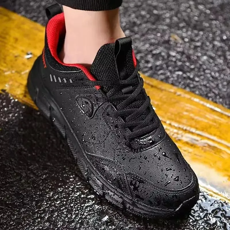 Zapatos de trabajo impermeables para hombre, zapatillas ligeras, cómodas, antideslizantes, que absorben los golpes, tenis informales para exteriores, zapatos de moda — image 2