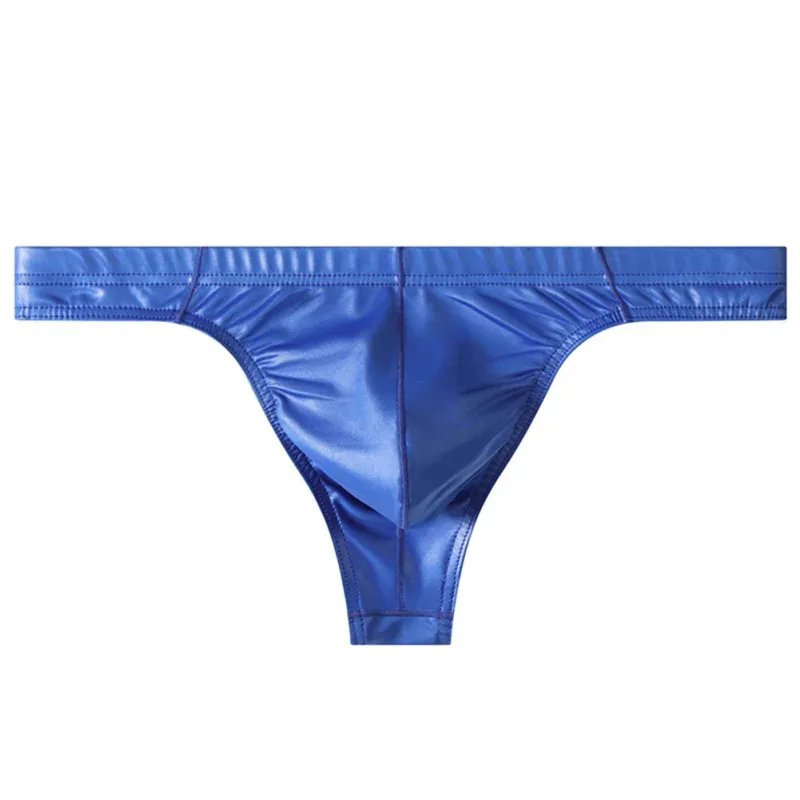 Men Faux Leather Sexy Sissy Briefs G-string Thong T-Back Large Pouch Soft Very Hot Lingerie Underwear For Man Unisex Panties — image 4