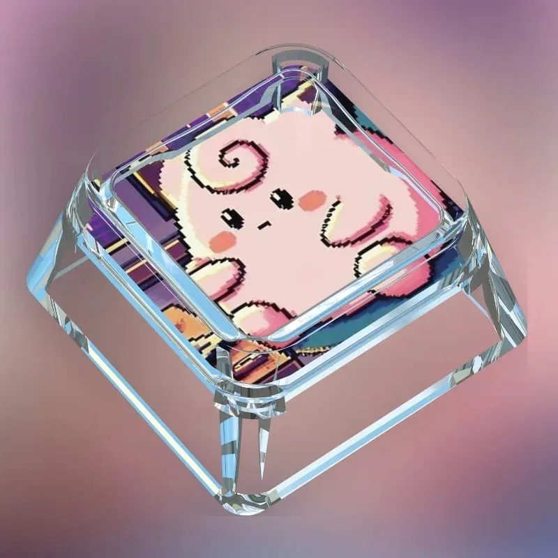 Pokémon panenka ve stylu kreativního dělníka Transparentní Single Key Cap Cartoon Roztomilý Snorlax Pikachu Cross Axis Mechanical Keyboard Keyboard