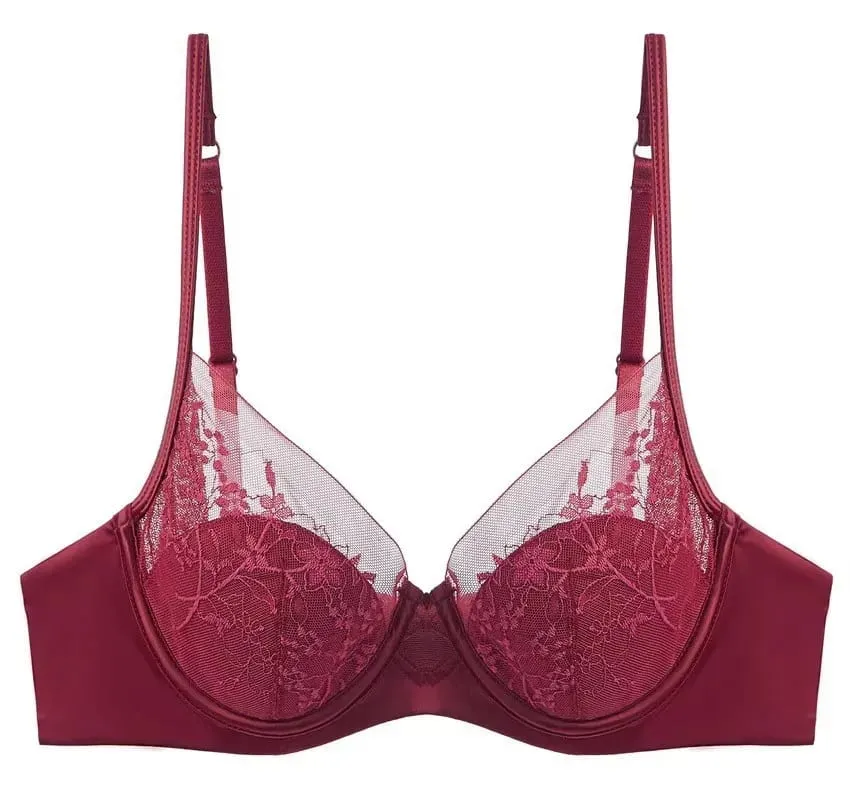 Gelin Şenlikli Kırmızı Dantel Intimates Kiti Yumuşak Balenli Ince Fincan Şınav Destek iç çamaşırı seti Küçük Göğüs 32-38 Kadın iç çamaşırı — image 9