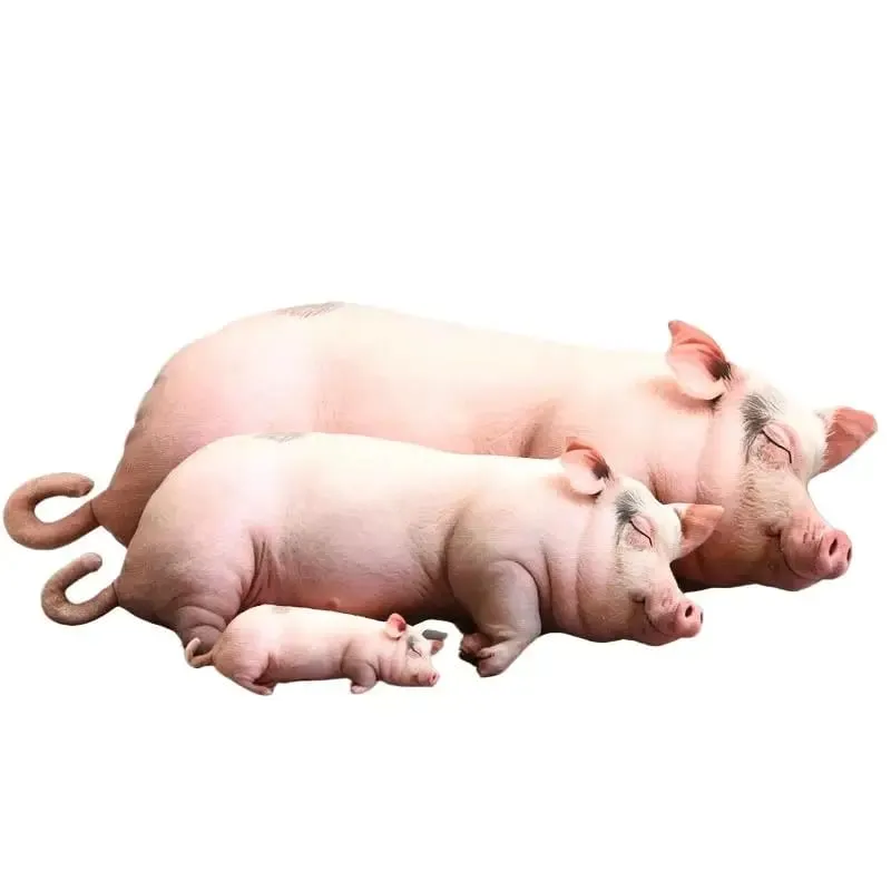 Realistic Sleeping Pig Plush Toy Fluffy Soft Stuffed Animal Pillow Adorable Kids Room Decor Thanksgiving Gift for Family — image 5
