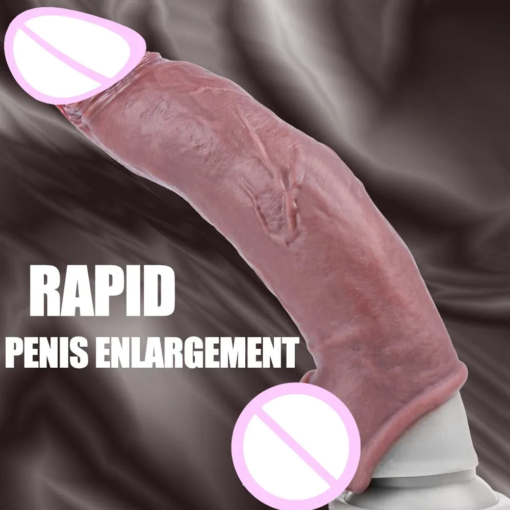 Manicotto per l'erezione dell'addestramento del pene Uomo adulto sexy Manicotto del pene in silicone Anello del rubinetto Estensore Giocattolo del sesso maschile Cazzo dildo — image 5