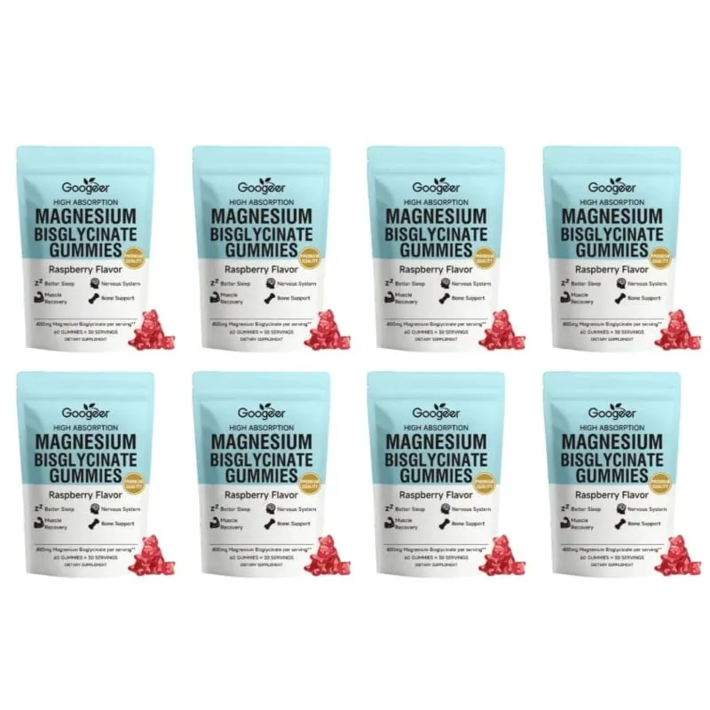 Magnesium Bisglycinate Gummies 400mg High Absorption for Sleep Muscle Recovery & Bone Support with D3 & Zinc Raspberry 60 Ct — image 12