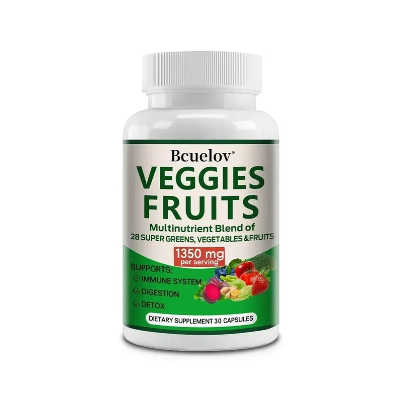 1350mg Fruit and Vegetable Supplement - 28 Complex Nutrients - Boosts Digestion Detoxification and Immune Support
