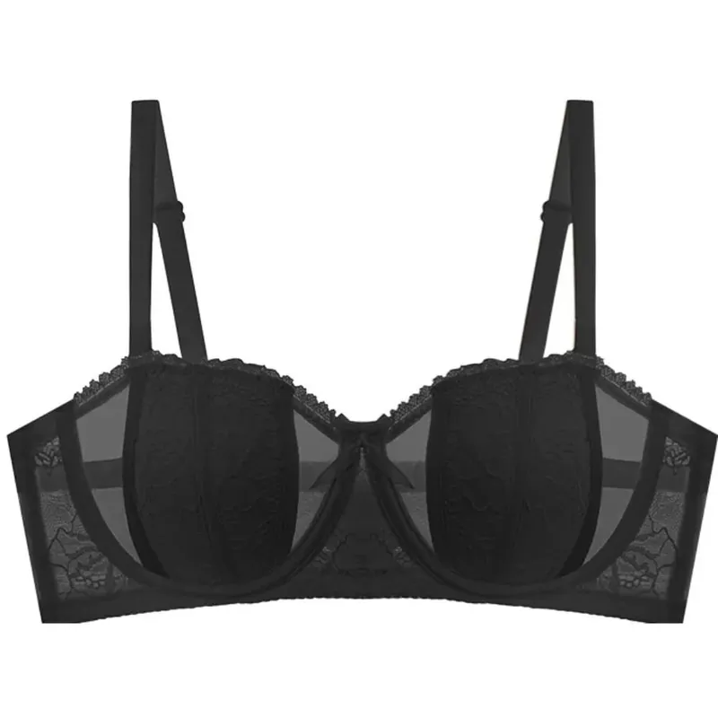 Big Bust Minimizer BH Set 32‑38 AB Tunn Spets Mjuk Bygel Anti-Sagging Axelbandslös Valfri Sexig Bysthållare Damunderkläder Kit