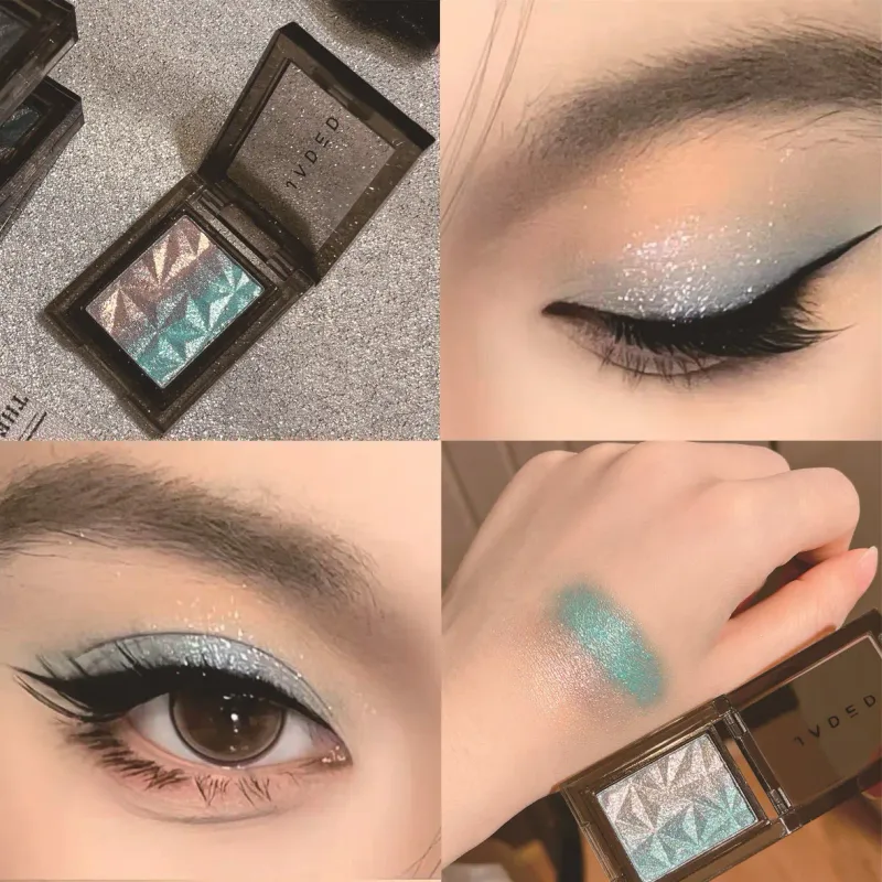 Metallic Gradient Øjenskygge Palette Sølv Blå Punk Smoky Eye Shadow Højpigmenteret presset Lilla Glitter Eyes Makeup Palet — image 4