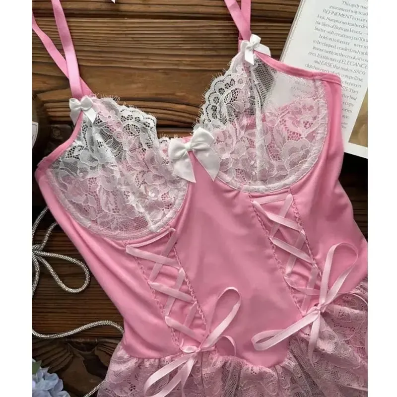 Fata Delicato Kit Reggiseno Cosplay Uniforme Con Ferretto Reggiseno Push Up Reggiseno Set di Brevi Costumi Erotici Sexy Camicie Da Notte Set Esotici
