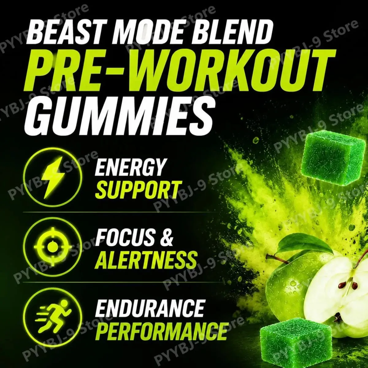 Docteat Beast Mode Blend Caramelle gommose pre-allenamento Supporto energetico e resistenza per allenamenti di forza e giornate attive in palestra 70 conteggi — image 3