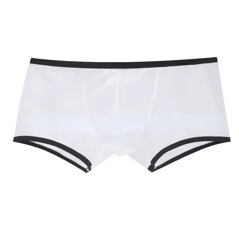 ผู้ชายดูผ่าน Ultra-thin Boxer กางเกงขาสั้นกางเกงขาสั้น U กระเป๋านูนชุดชั้นในกางเกงตาข่าย Low Rise โปร่งใสด่วน-แห้งกางเกง — image 6